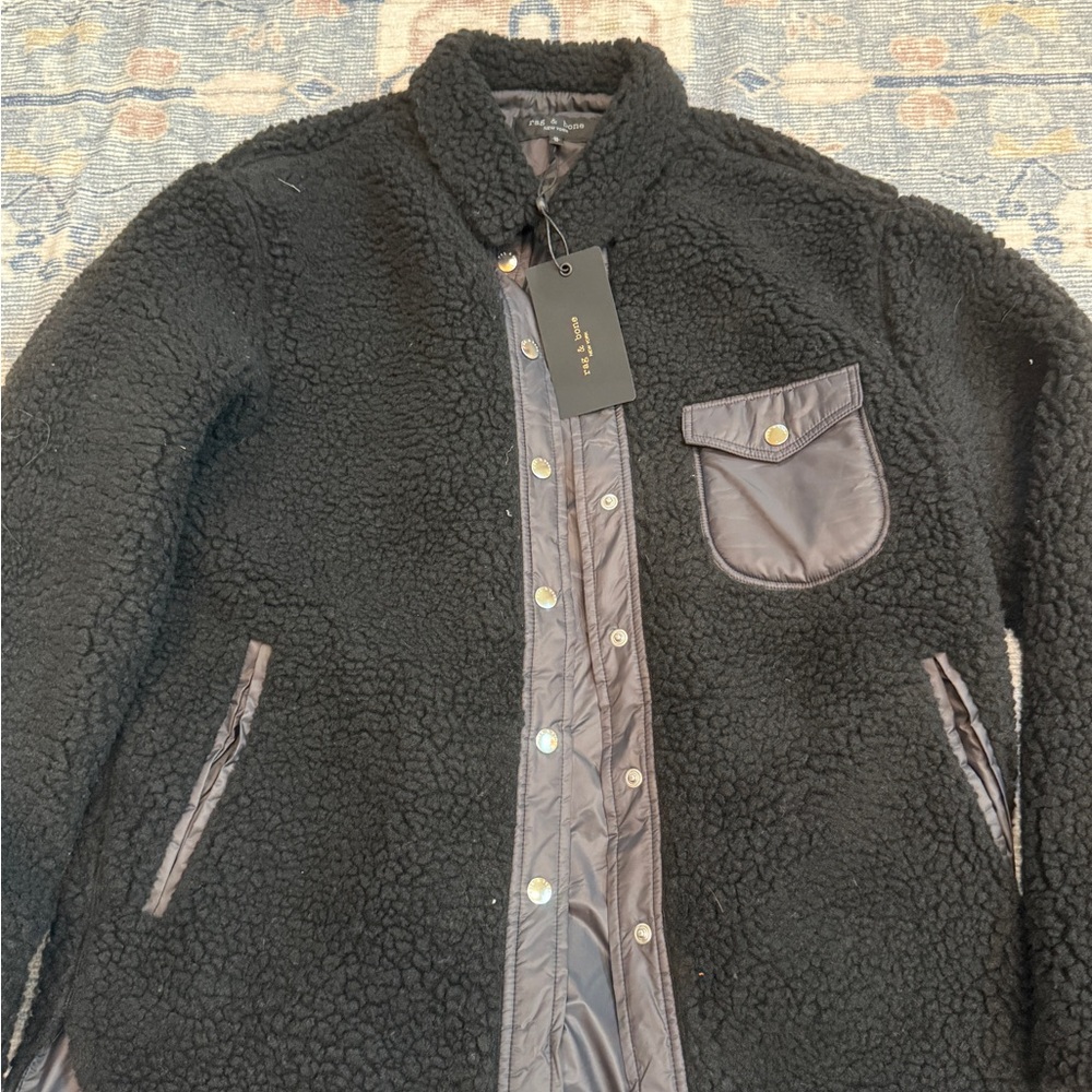NWT Rag & Bone Elliot Sherpa Shacket – Black - Picture 3 of 6